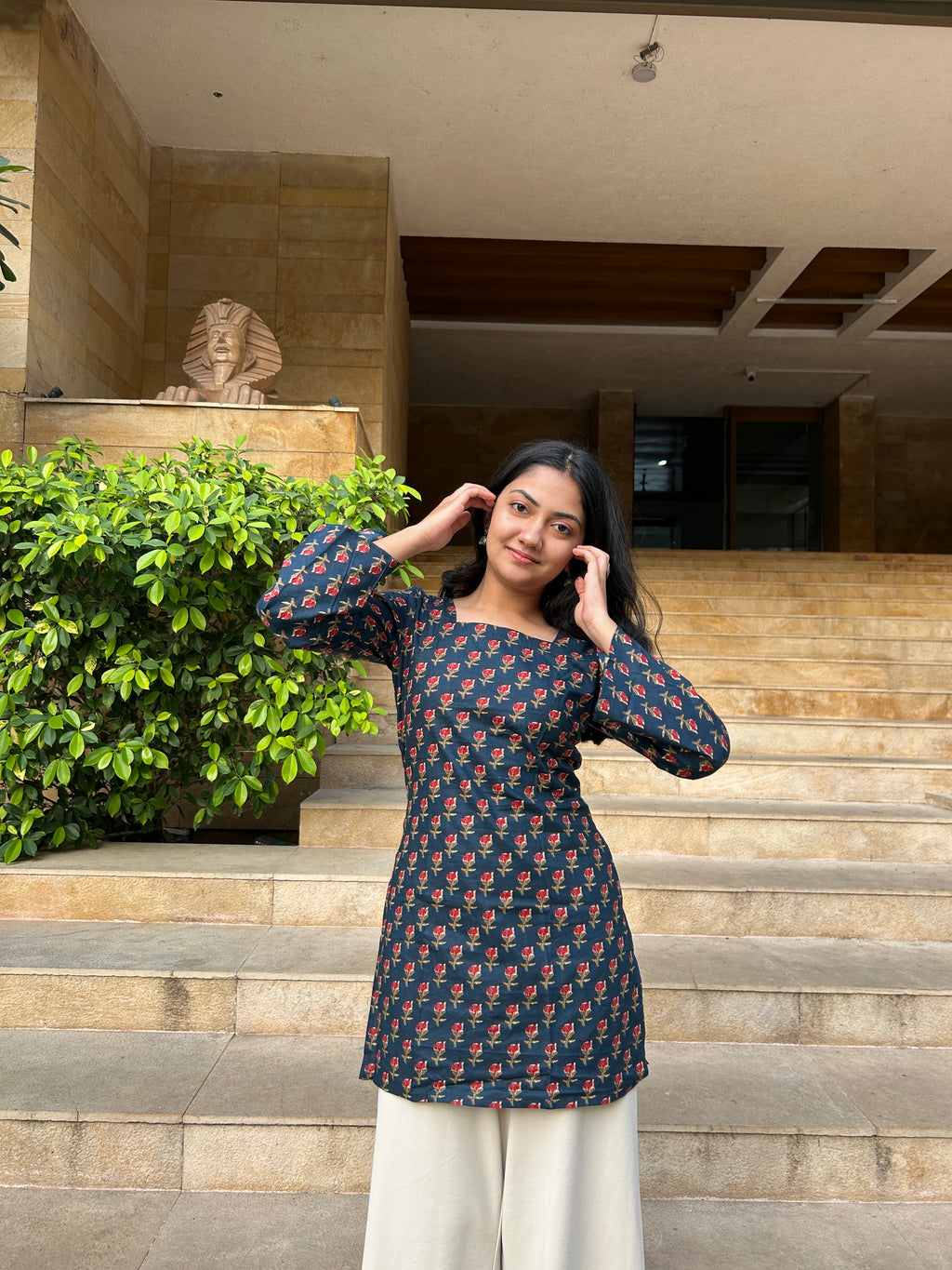 Midnight Bloom Kurti