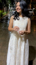 Moonlit Ivory Layered Kurti Set