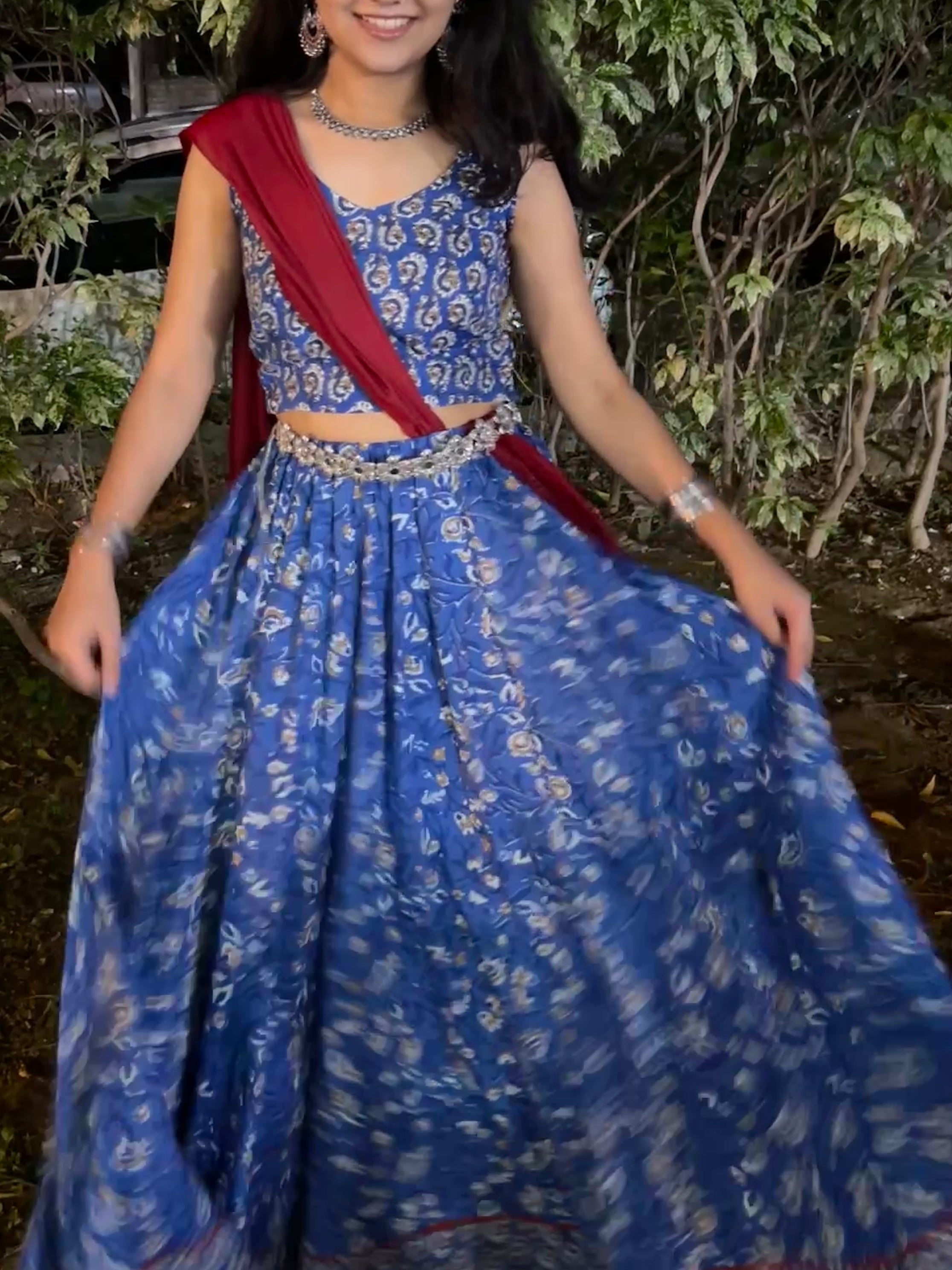 Ruhani Blue Lehenga Set