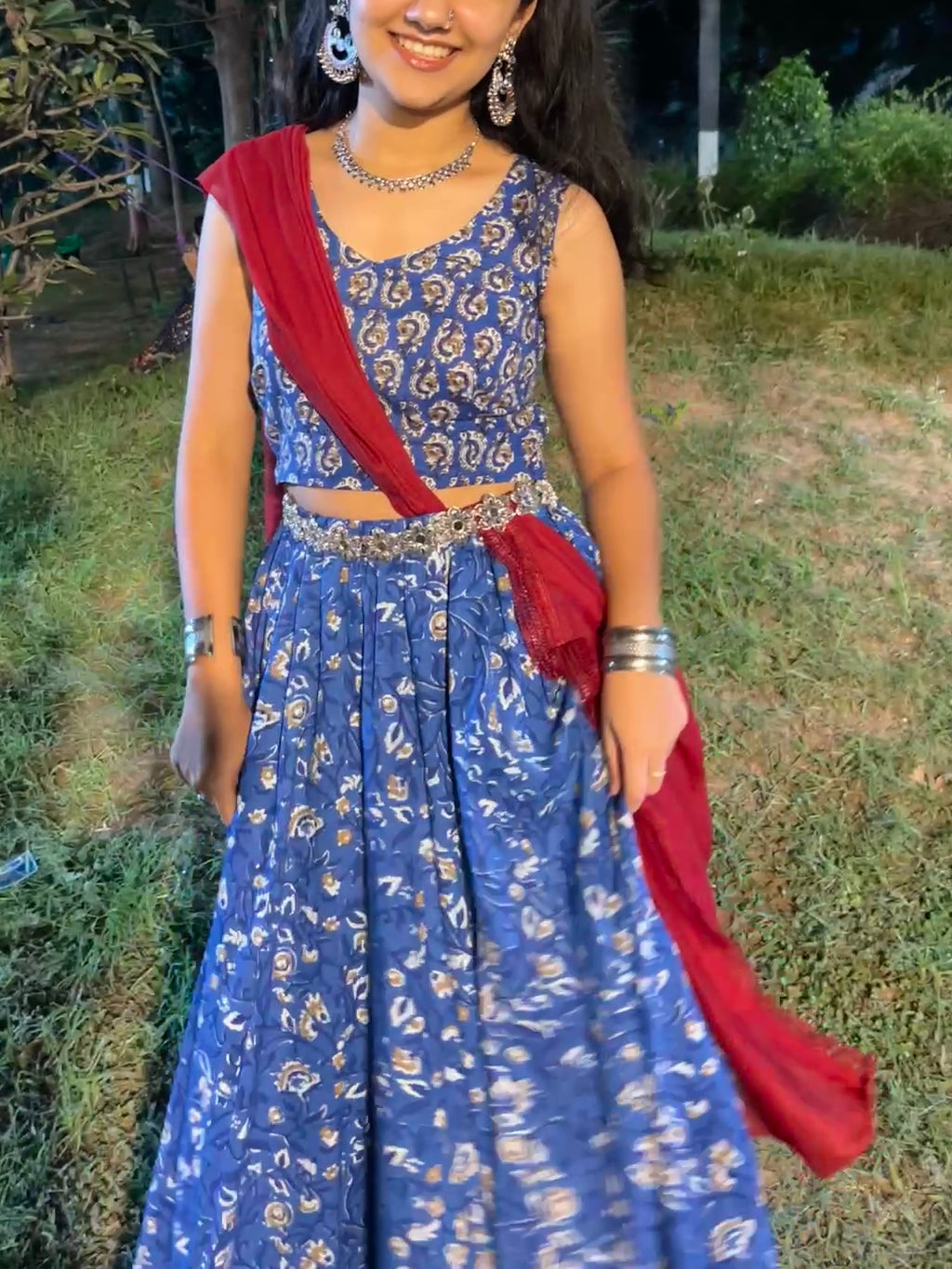 Ruhani Blue Lehenga Set