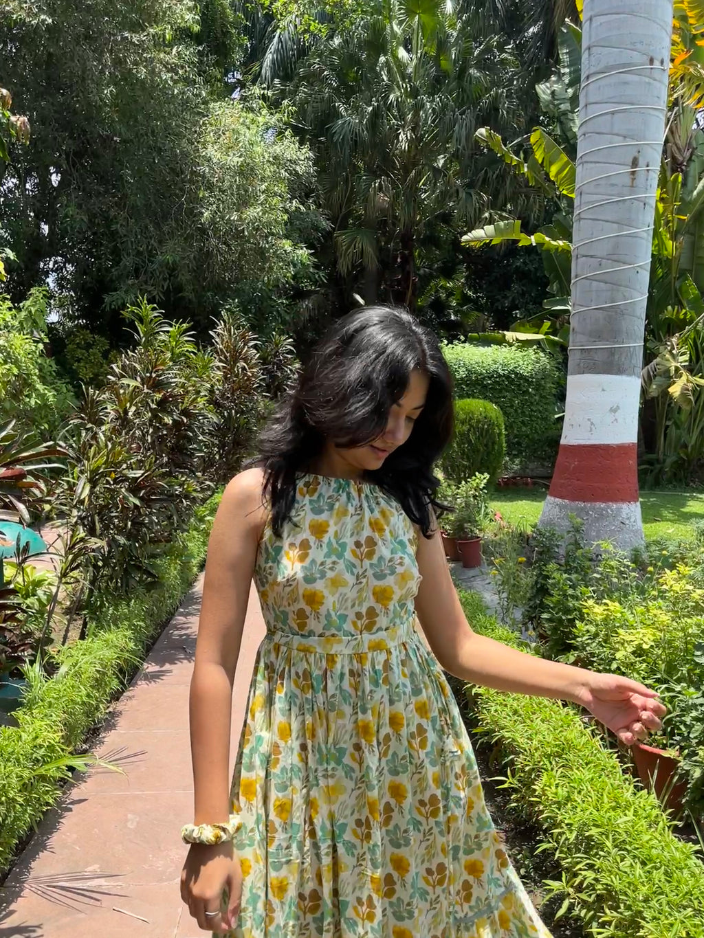 Sunburst Halter Dress