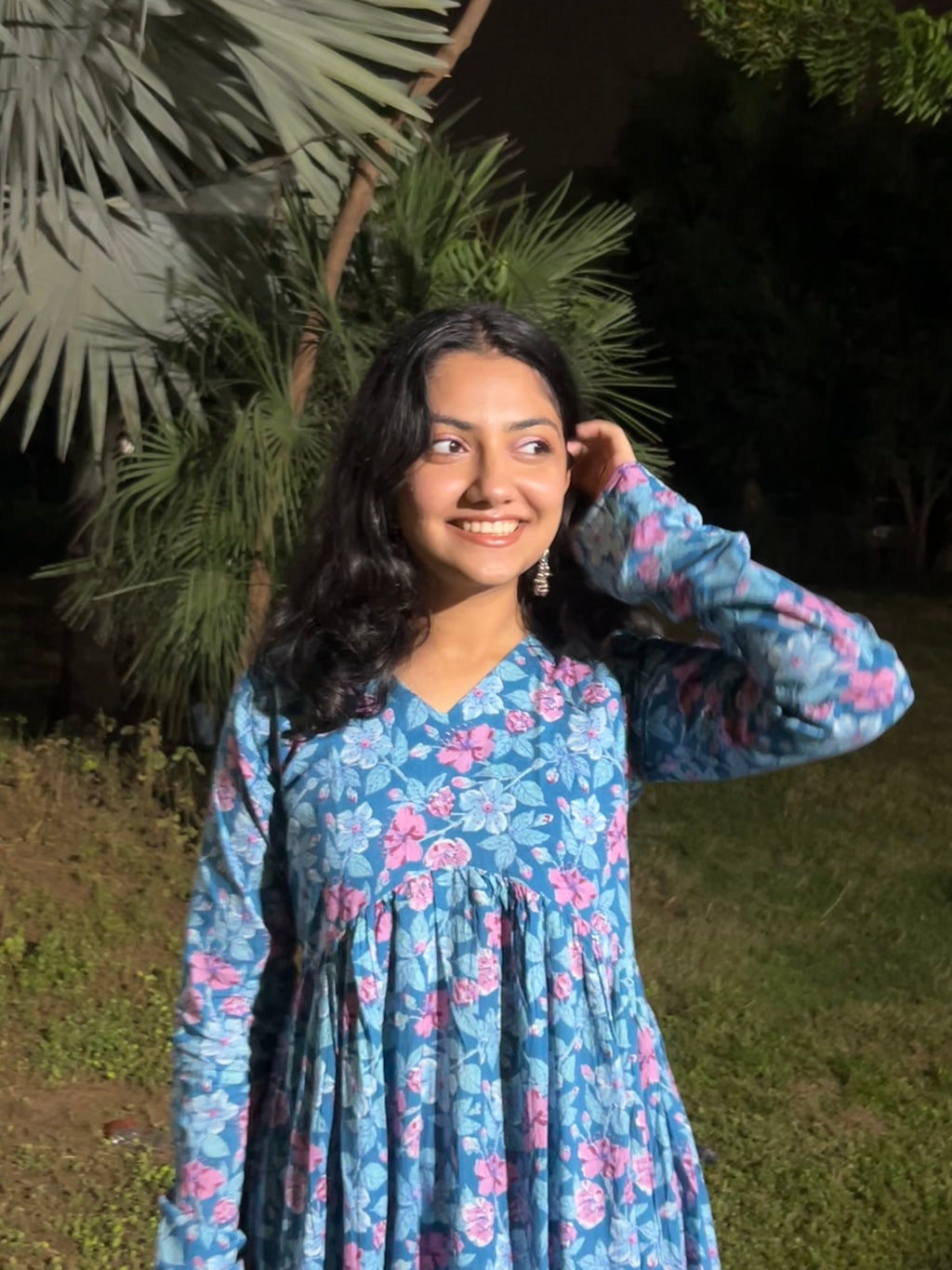 Blue Petal Flared Kurti