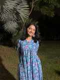 Blue Petal Flared Kurti