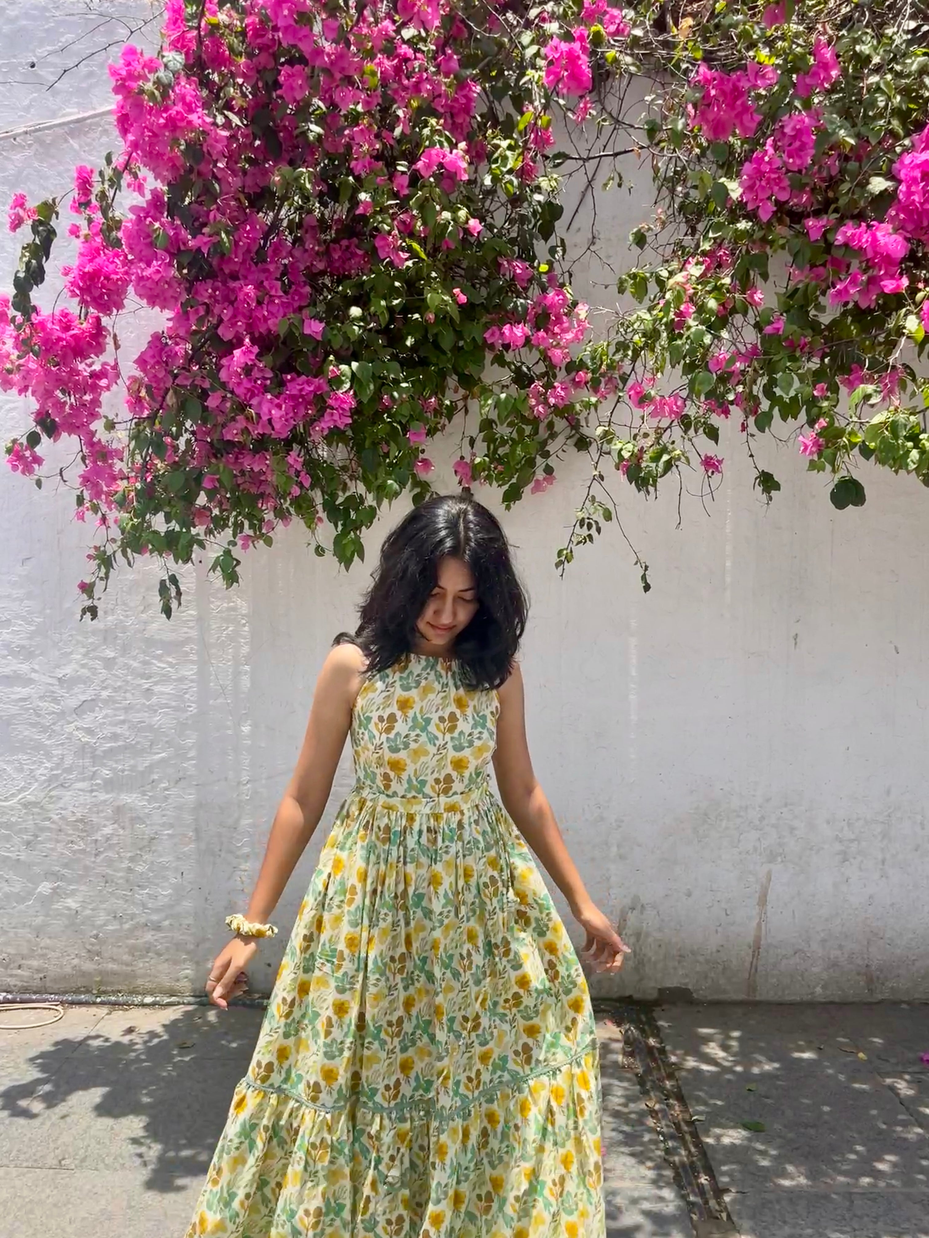 Sunburst Halter Dress