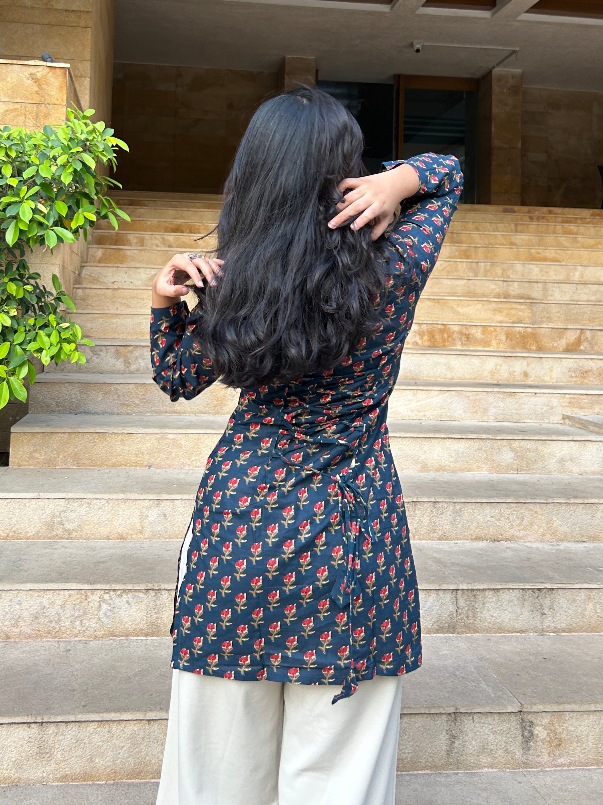 Midnight Bloom Kurti